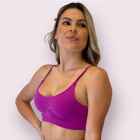 Top Yasmim Suplex Fúcsia com Amarelo Neon