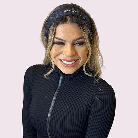 Faixa de Cabelo Estampa Shallow Preta