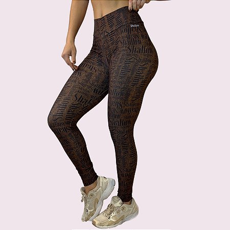 Legging Empina Bumbum Estampa Shallow Coffee