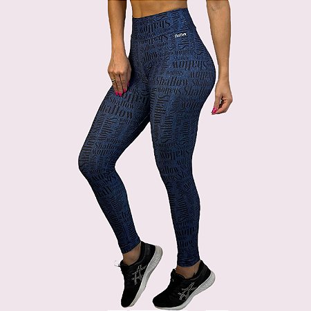Legging Empina Bumbum Estampa Shallow Marinho