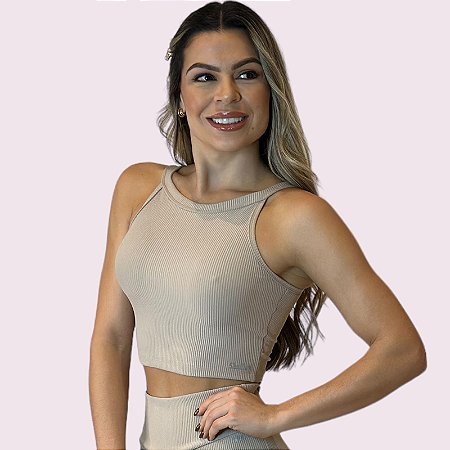 Cropped Ana Cotelê Nude