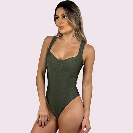 Body Annali Metalizado Verde Militar
