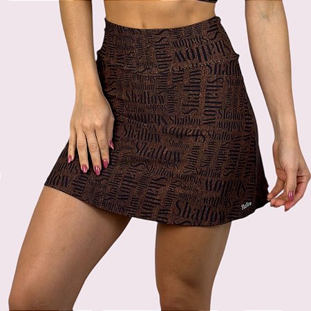Shorts Saia Dani Estampa Shallow Coffee