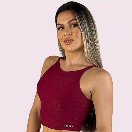 Cropped Ana Cotelê Cereja