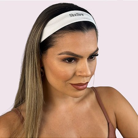 Faixa de Cabelo Cotelê Branco