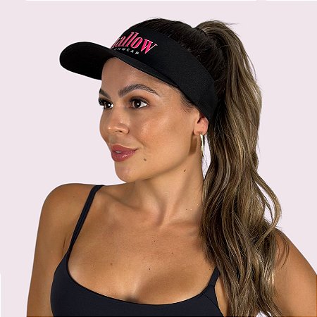 Viseira Shallow Preto com Pink