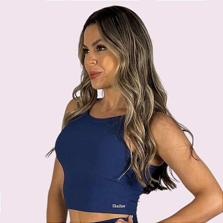 Cropped Ana Cotelê Marinho