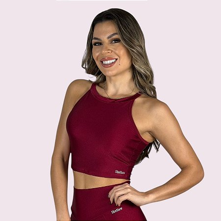 Cropped Ana Metalizado Cereja