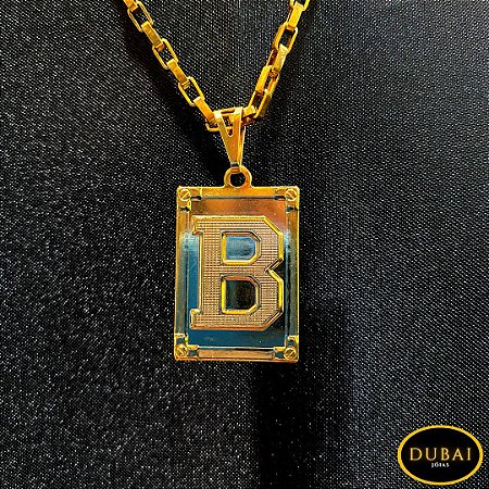 Pingente Banhado a Ouro 18k Letra B