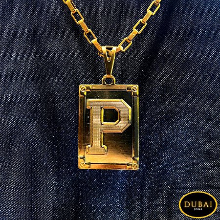 Pingente Banhado a Ouro Letra P