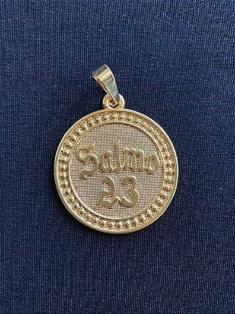 PINGENTE SALMO 23 BANHADO A OURO 18K