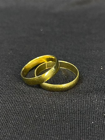 ALIANÇA DE CASAMENTO TRADICIONAL BANHADA A OURO 18K
