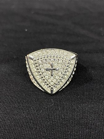 DEDEIRA ESCUDO C/ CRUZ CRAVEJADA AÇO INOX