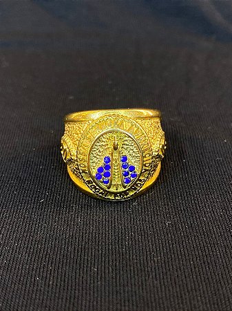 DEDEIRA NOSSA SENHORA APARECIDA CRAVEJADA BANHADA A OURO 18K
