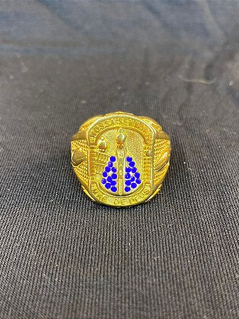 DEDEIRA NOSSA SENHORA APARECIDA CRAVEJADA BANHADA A OURO 18K