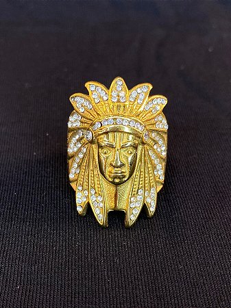 DEDEIRA ÍNDIO CRAVEJADA BANHADA A OURO 18K
