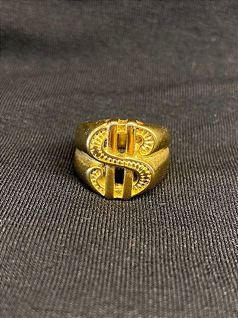 DEDEIRA CIFRÃO BANHADA A OURO 18K