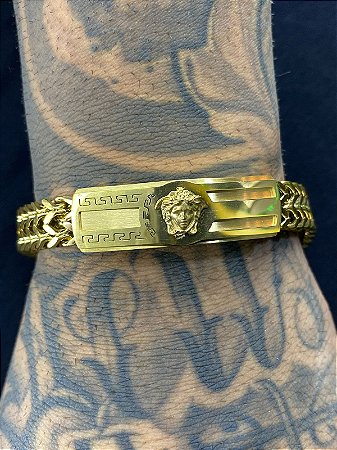 BRACELETE MEDUSA BANHADA A OURO 18K