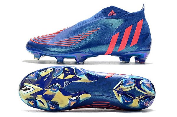 Chuteira Adidas Predator Edge Geometric+ FG AZUL E ROSA (campo) - Shop  Futebol