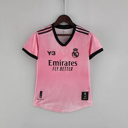 Camisa Real madrid Y-3 rosa Feminina 21/22 - Shop Futebol