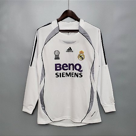 Camisa Manga Longa Real Madrid Retrô 06/07 Home - Shop Futebol