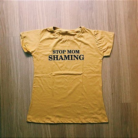 CAMISETA "STOP MOM SHAMING" MOSTARDA