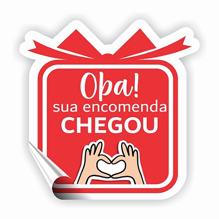 Etiqueta Oba sua encomenda chegou - Vermelho