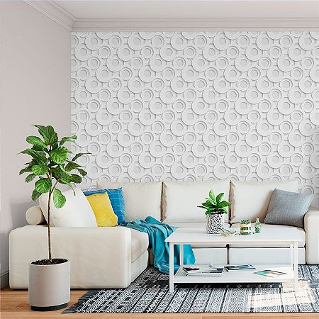 PAPEL DE PAREDE 3D CIRCULOS ENTRELAÇADOS