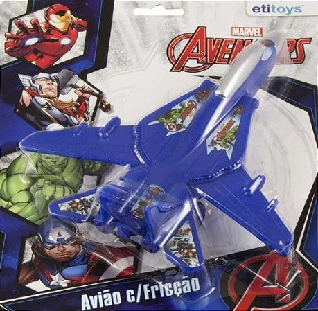 Avião de Fricção Avengers - Azul