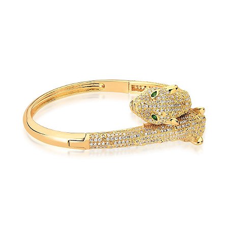 Pulseira Leopardo Cravejado com Zircônias (com variações)