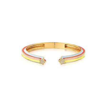 PULSEIRA ESMALTADA COLORIDA COM ESTRELAS CRAVEJADAS
