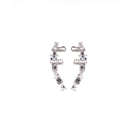 Brinco Earcuff Zircônias Brancas