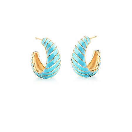 Brinco Meia Argola Trabalhado e Esmaltado (com variações)