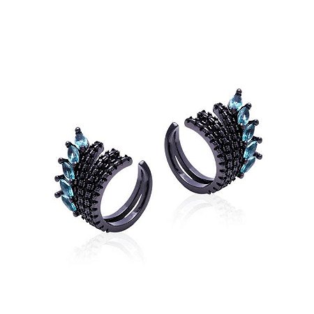 Brinco Piercing Cravejado com Fileira de Navetes - unidade
