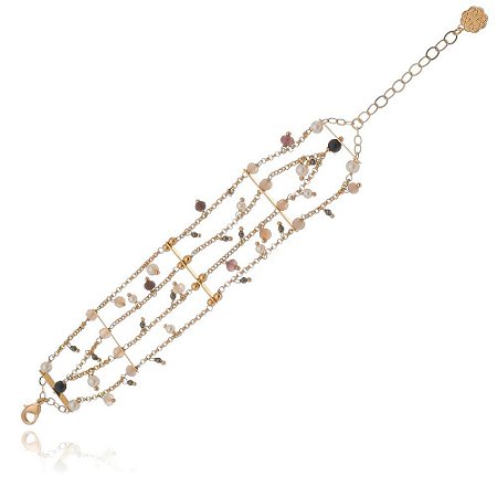 Pulseira com Pedras Naturais e Pérolas
