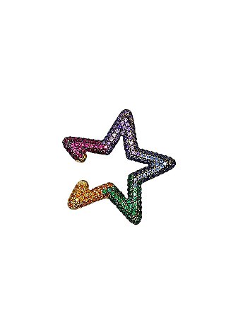 Brinco Piercing Estrela Cravejada - unidade