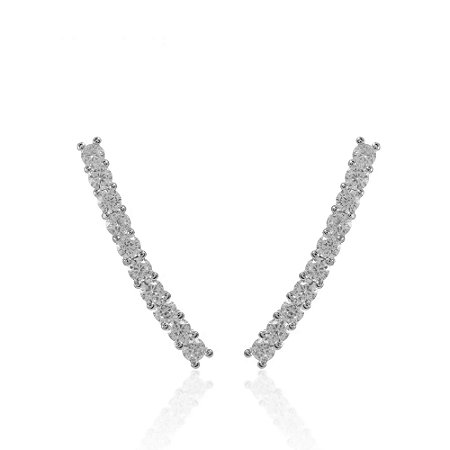 Brinco Ear Cuff de Zircônias Brancas