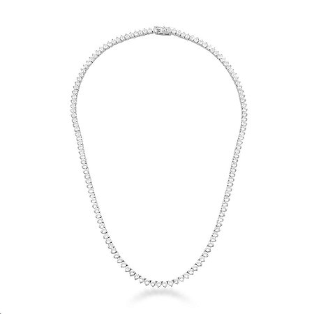 Colar Riviera 3 Garras Coração Branco 40cm