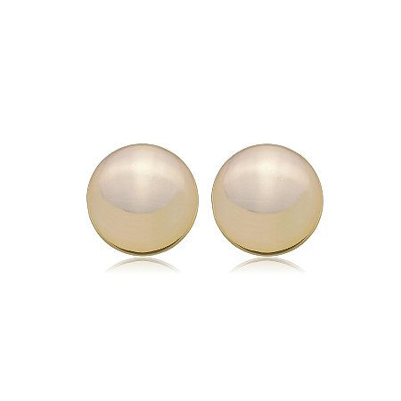 Brinco Botão Liso Dourado