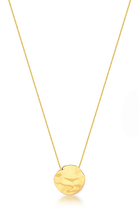 Colar Botão Texturizado Dourado