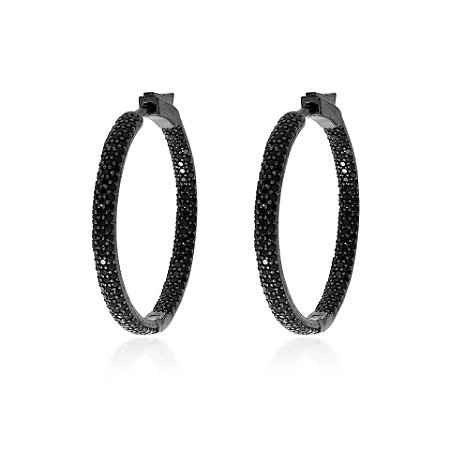Brinco Argola 30mm Cravejado com Zircônias (com variações)