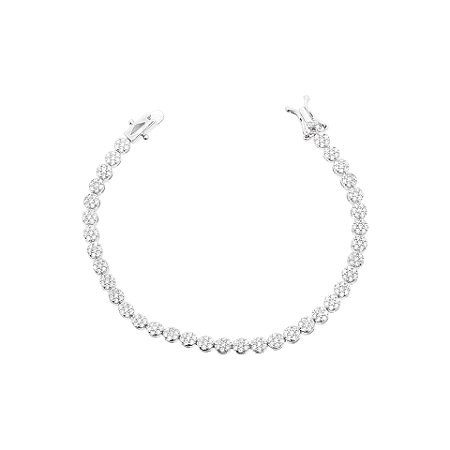 Pulseira Riviera Branca Círculos Cravejados