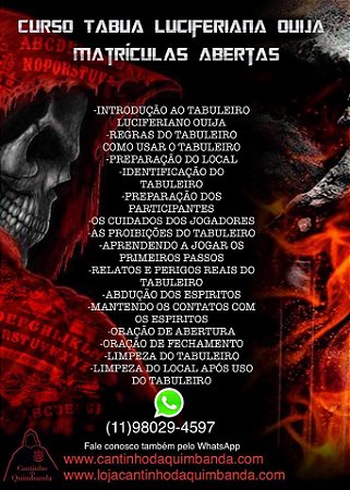 CURSO TABULEIRO LUCIFERIANO OUIJA MAIS TABUA OUIJA