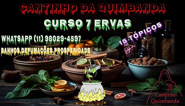 CURSO 7 ERVAS CANTINHO DA QUIMBANDA