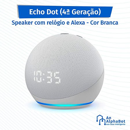 Echo Dot (4ª Geração) Smart Speaker com Relógio e Alexa - Cor Branca