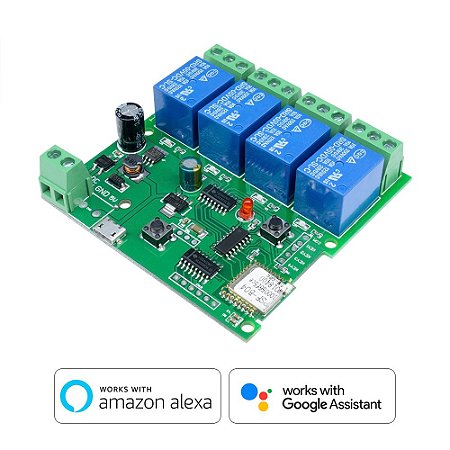 Sonoff Pulso 4CH (Contato Seco) Compatível com Alexa e Google Assistant