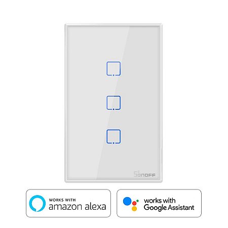 Sonoff TX Series 3CH Interruptor Inteligente Touch Wi-Fi - Branco