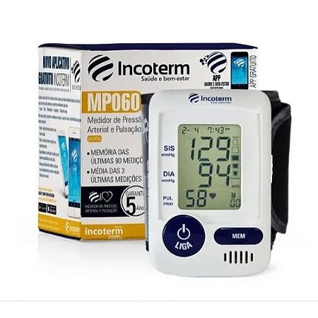 Medidor de Pressão Digital de Pulso MP060 - INCOTERM