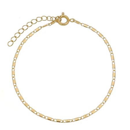 Pulseira de corrente piastrine banhada a ouro