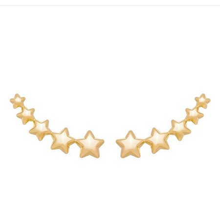 Brinco ear cuff de estrelas banhado a ouro